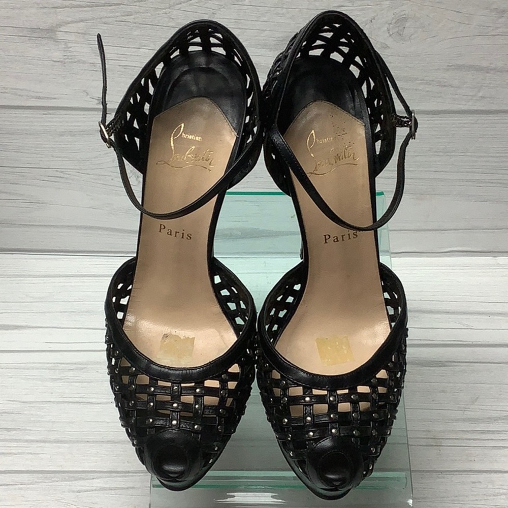 Christian Louboutin Black Cut-Out Heels - Picture 7 of 13